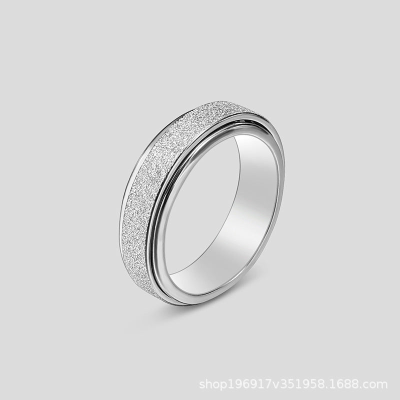 Wholesale Rotatable Titanium Steel Frosted Stainless Steel Rings Multi-color Couple Rings